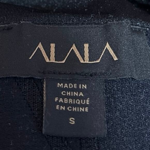 Alala Women's Black Sleeveless Racerback Ruched Sides Pullover Crop Tank Top S - Picture 3 of 4